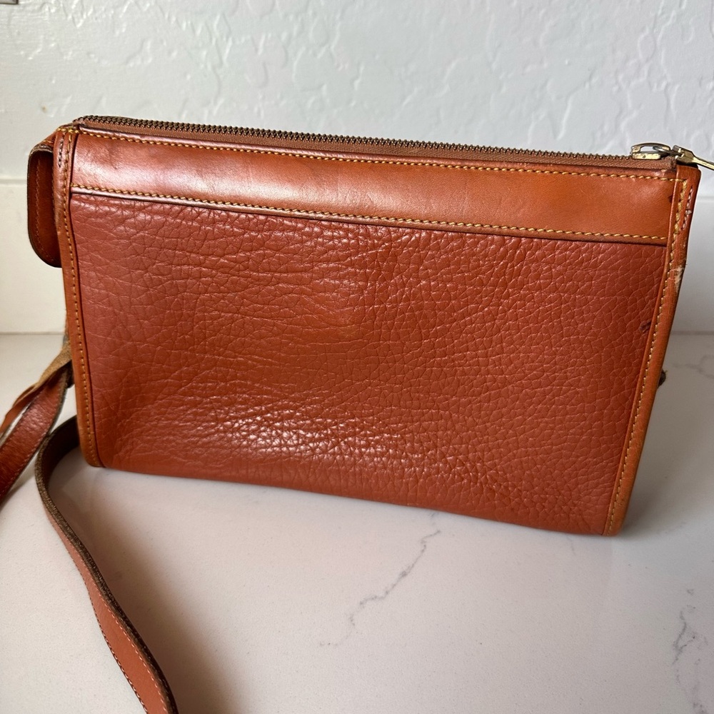 Vintage Dooney & Bourke Tan Crossbody Bag with Pebbled Leather-Made in USA - Picture 6 of 11